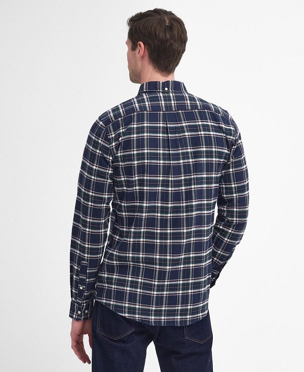 Barbour Drumhill Tailored Long Sleeved Shirt Navy | BABO87806