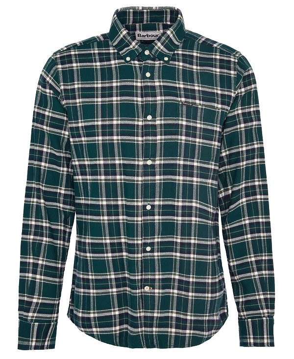 Barbour Drumhill Tailored Long Sleeved Shirt Green | BABO87807