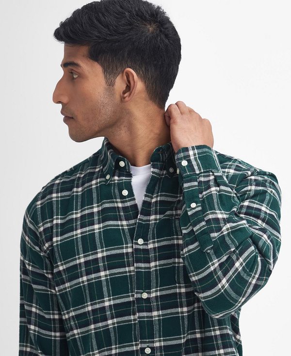 Barbour Drumhill Tailored Long Sleeved Shirt Green | BABO87807