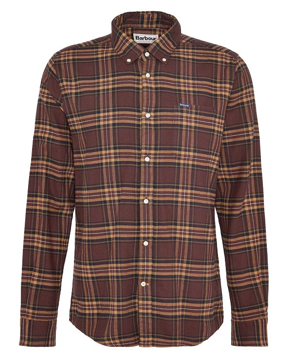 Barbour Drumhill Tailored Long Sleeved Shirt Brown | BABO87808