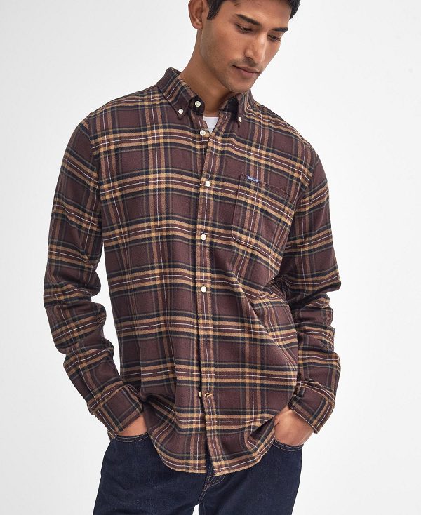 Barbour Drumhill Tailored Long Sleeved Shirt Brown | BABO87808