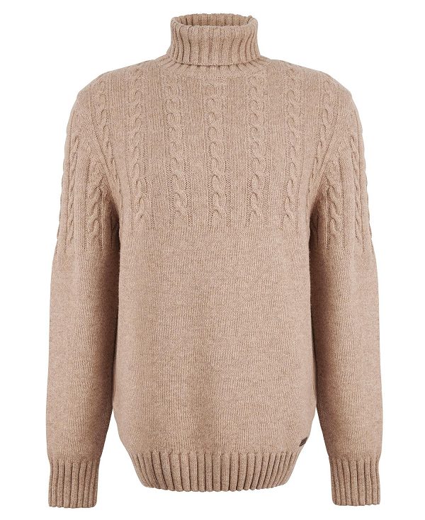 Barbour Duffle Cable-knit Jumper Beige | BABO88516