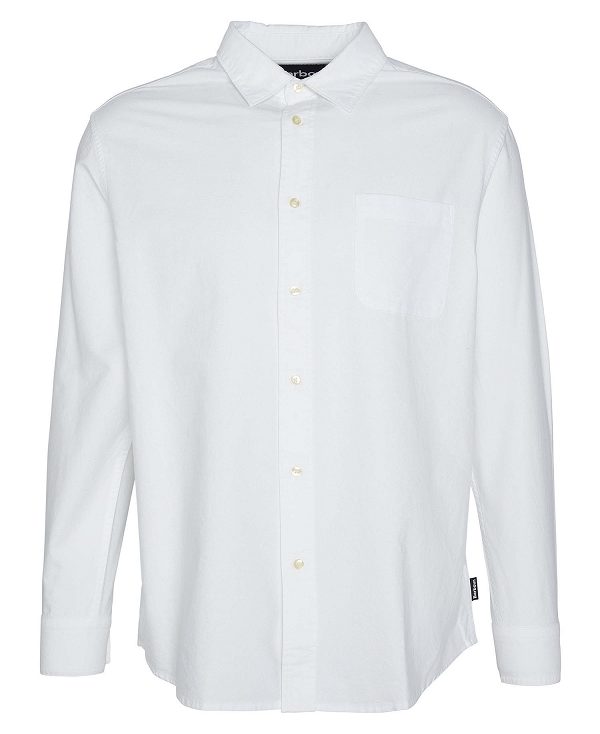 Barbour Dunand Oversized Long-sleeved Oxford Shirt White | BABO87924