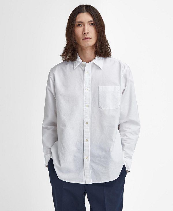 Barbour Dunand Oversized Long-sleeved Oxford Shirt White | BABO87924