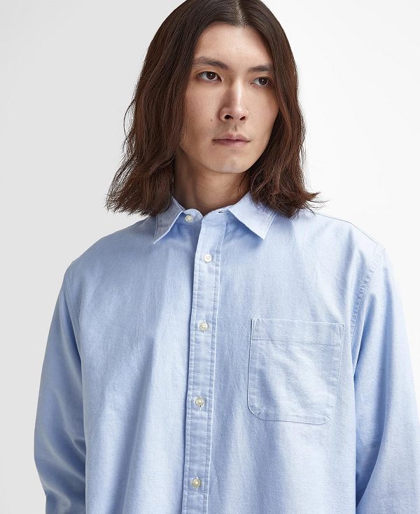 Barbour Dunand Oversized Long-sleeved Oxford Shirt Blue | BABO87928