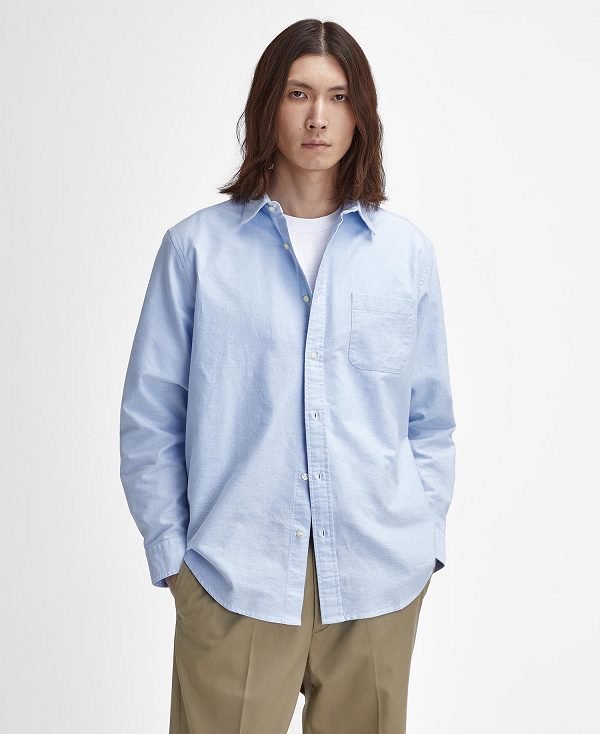 Barbour Dunand Oversized Long-sleeved Oxford Shirt Blue | BABO87928