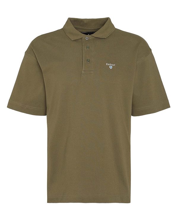 Barbour Dunand Oversized Short-sleeved Polo Shirt Green | BABO88240