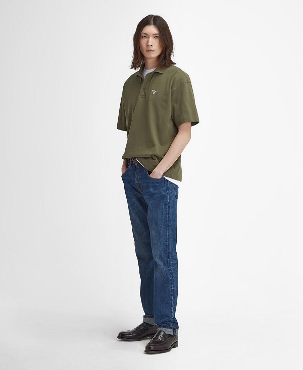 Barbour Dunand Oversized Short-sleeved Polo Shirt Green | BABO88240