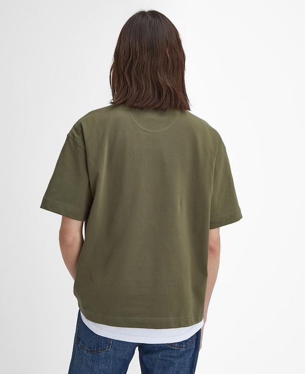 Barbour Dunand Oversized Short-sleeved Polo Shirt Green | BABO88240