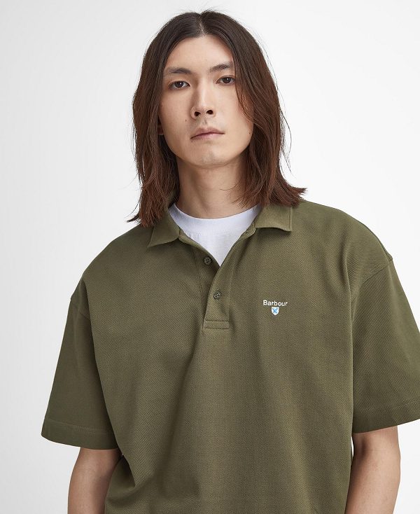 Barbour Dunand Oversized Short-sleeved Polo Shirt Green | BABO88240