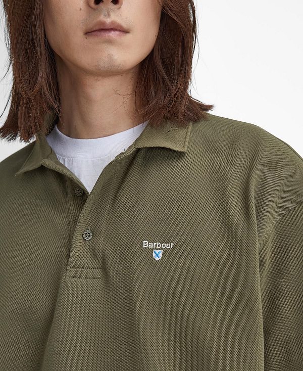 Barbour Dunand Oversized Short-sleeved Polo Shirt Green | BABO88240