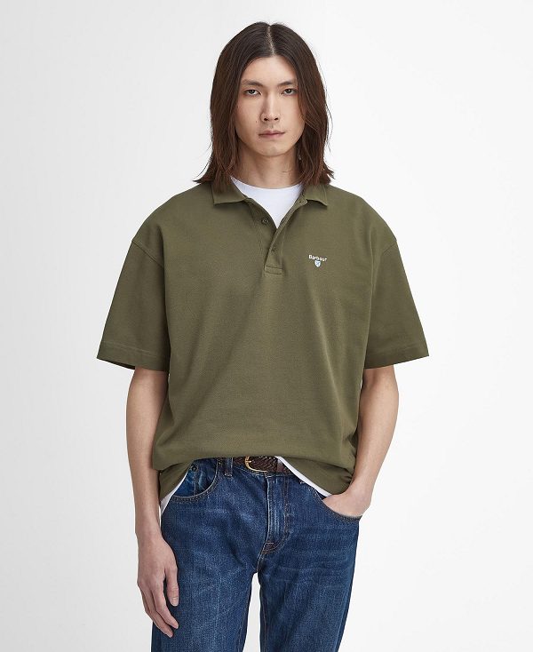 Barbour Dunand Oversized Short-sleeved Polo Shirt Green | BABO88240