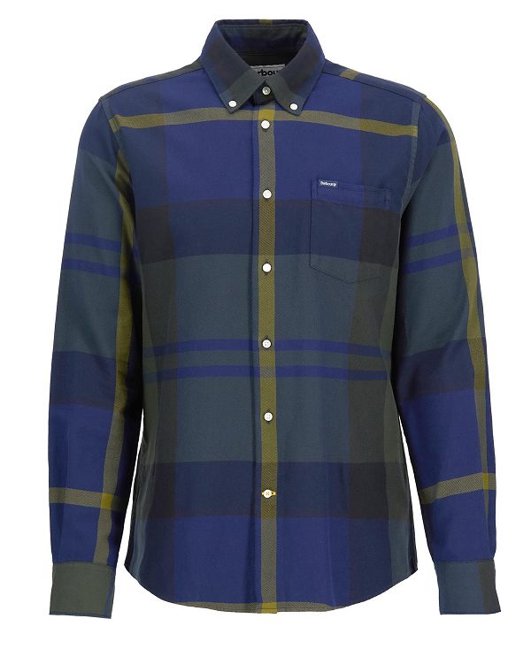 Barbour Dunoon Taillored Fit Shirt Blue Granite | BABO87838