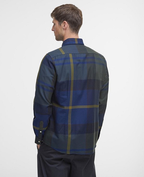 Barbour Dunoon Taillored Fit Shirt Blue Granite | BABO87838