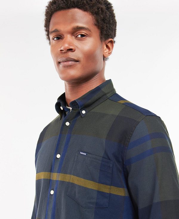 Barbour Dunoon Taillored Fit Shirt Blue Granite | BABO87838