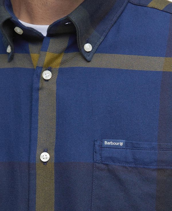 Barbour Dunoon Taillored Fit Shirt Blue Granite | BABO87838