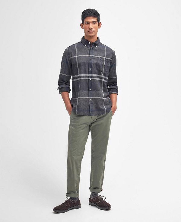 Barbour Dunoon Taillored Fit Shirt Graphite | BABO87842