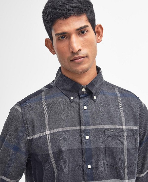 Barbour Dunoon Taillored Fit Shirt Graphite | BABO87842