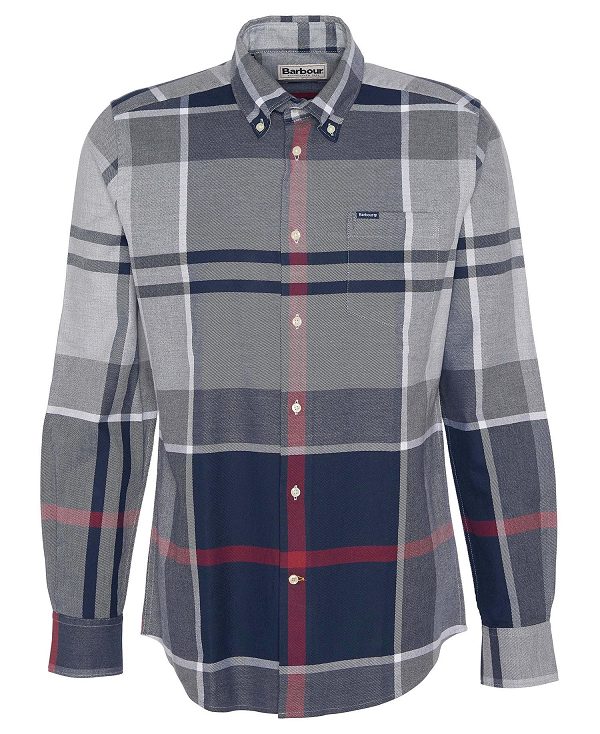 Barbour Dunoon Tailored Long-sleeved Shirt Blue | BABO87839