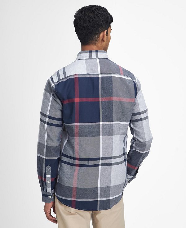 Barbour Dunoon Tailored Long-sleeved Shirt Blue | BABO87839