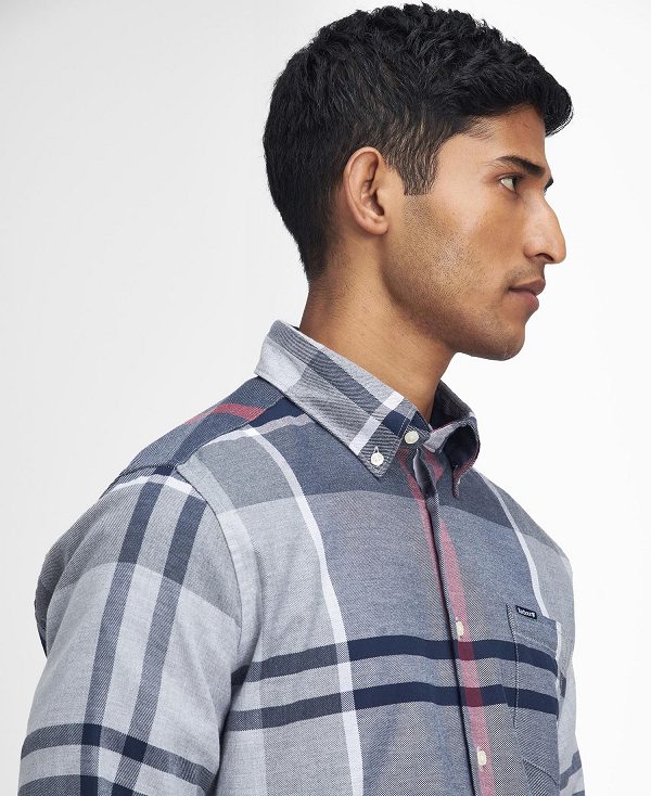 Barbour Dunoon Tailored Long-sleeved Shirt Blue | BABO87839