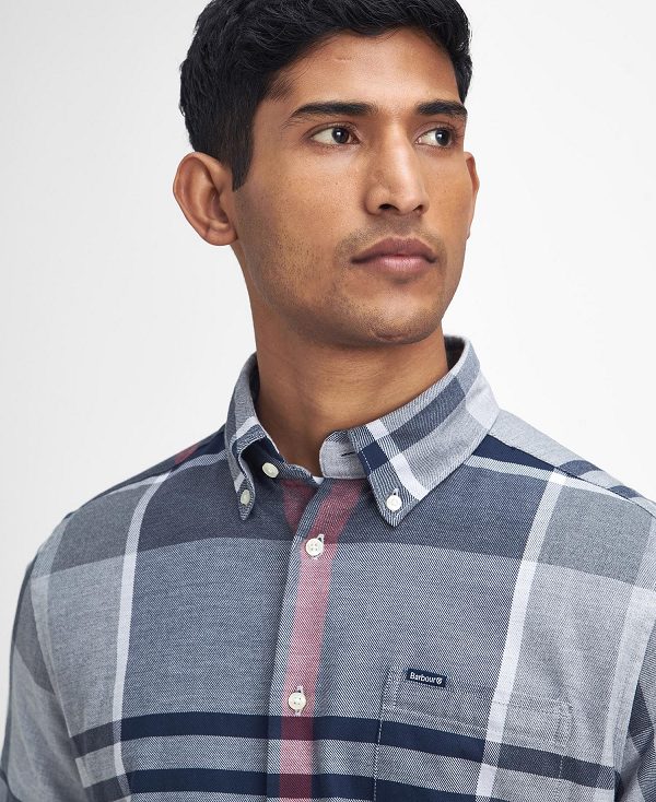 Barbour Dunoon Tailored Long-sleeved Shirt Blue | BABO87839