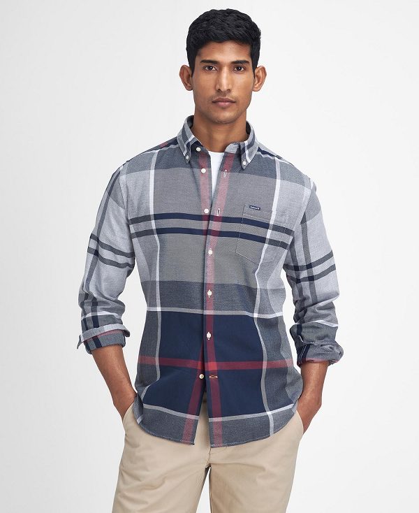 Barbour Dunoon Tailored Long-sleeved Shirt Blue | BABO87839