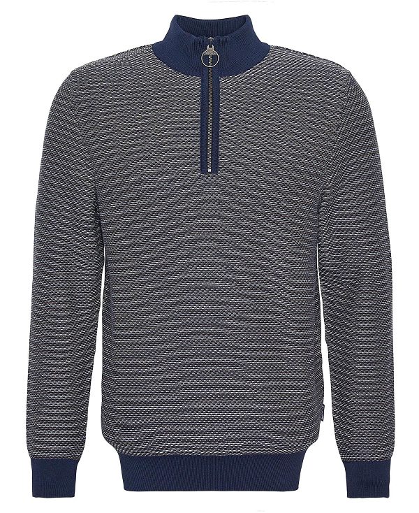 Barbour Dunstan Half-zip Jumper Classic Navy | BABO88611