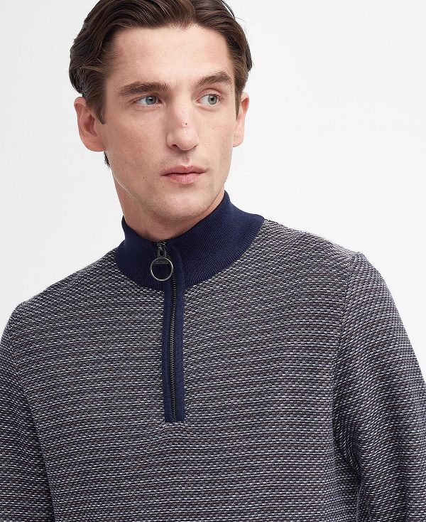 Barbour Dunstan Half-zip Jumper Classic Navy | BABO88611