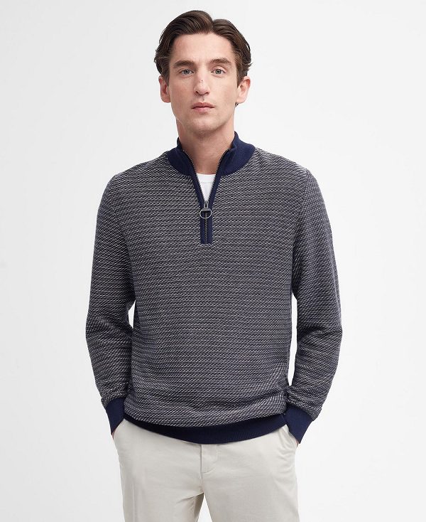 Barbour Dunstan Half-zip Jumper Classic Navy | BABO88611