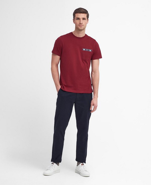 Barbour Durness Pocket T-shirt Red | BABO88414