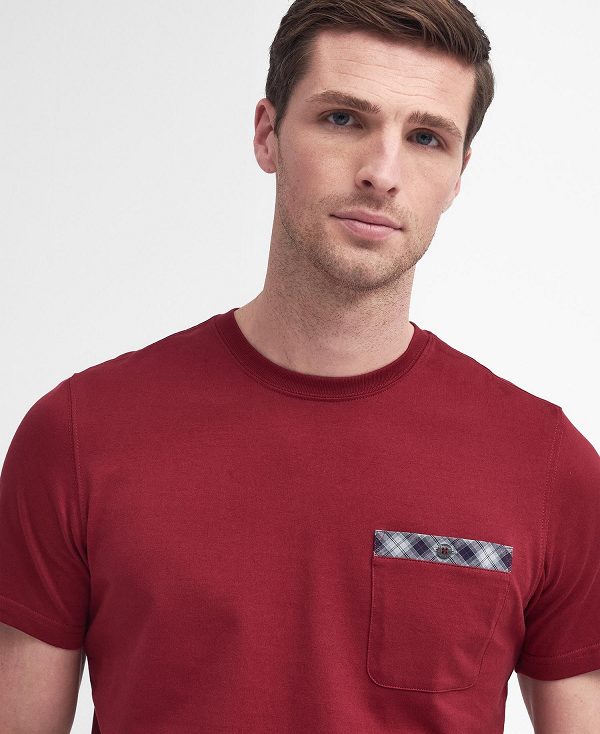 Barbour Durness Pocket T-shirt Red | BABO88414