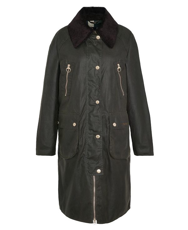 Barbour Ebberston Waxed Jacket Green | BABO89236