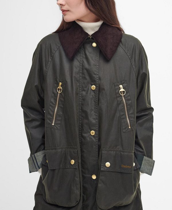 Barbour Ebberston Waxed Jacket Green | BABO89236