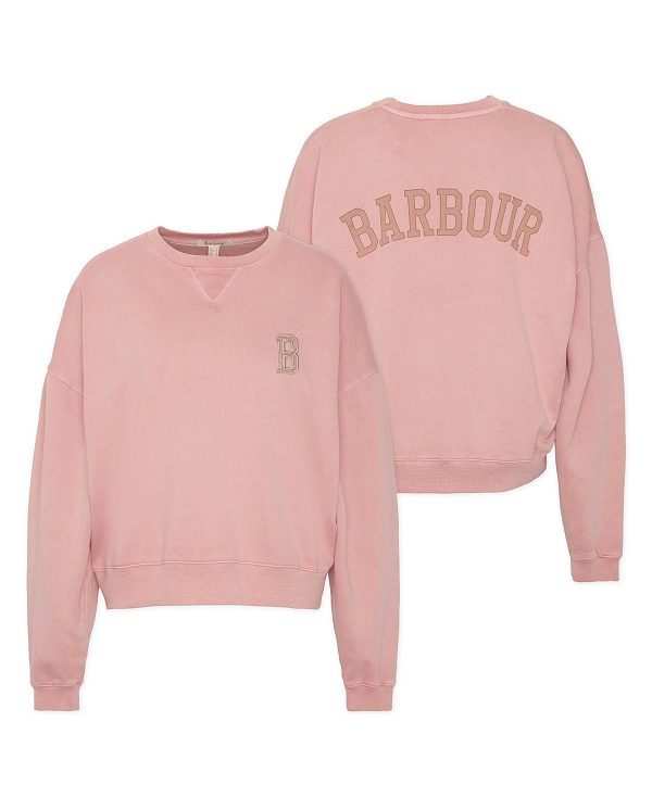 Barbour Elisha Logo Sweatshirt Mahogany Rose | BABO89813