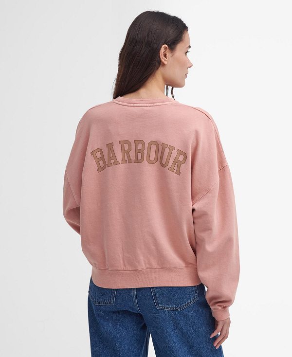 Barbour Elisha Logo Sweatshirt Mahogany Rose | BABO89813