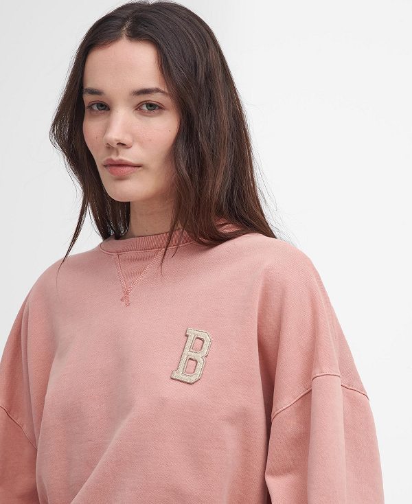 Barbour Elisha Logo Sweatshirt Mahogany Rose | BABO89813