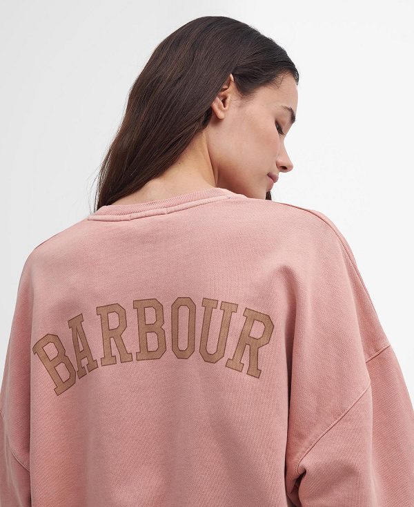 Barbour Elisha Logo Sweatshirt Mahogany Rose | BABO89813