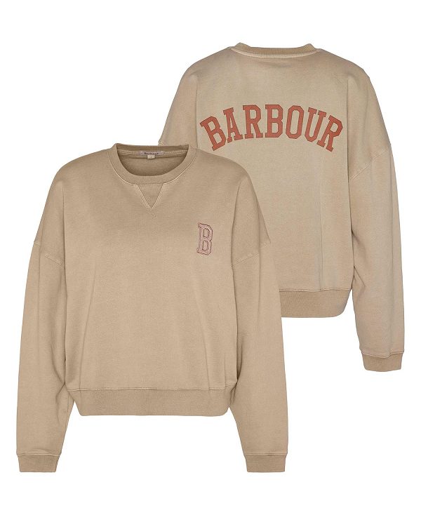 Barbour Elisha Logo Sweatshirt White Pepper | BABO89806