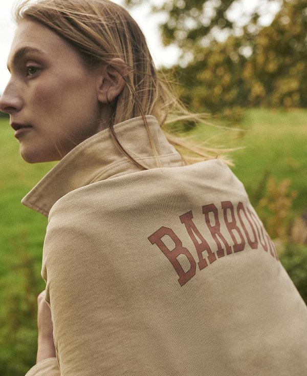 Barbour Elisha Logo Sweatshirt White Pepper | BABO89806