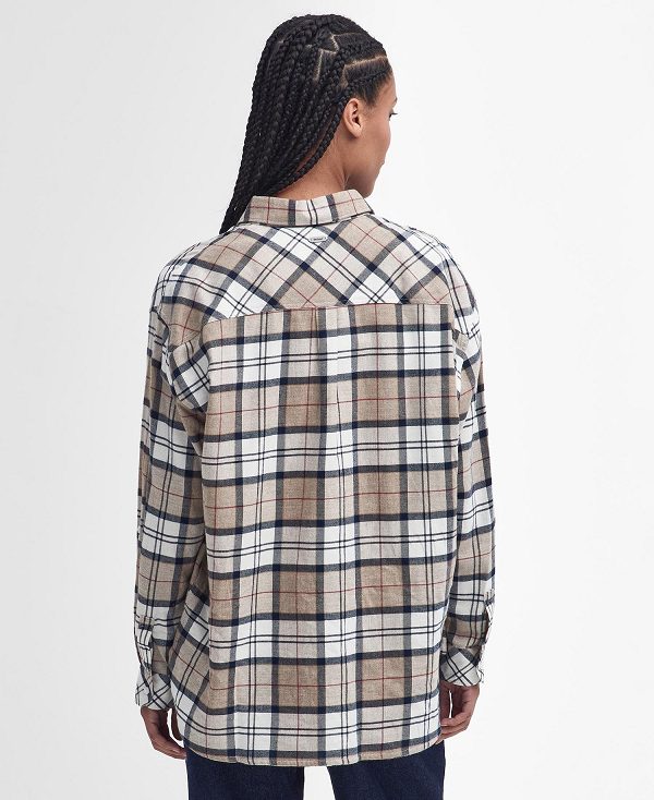 Barbour Elishaw Relaxed Long-sleeved Shirt Hessian Tartan | BABO89509