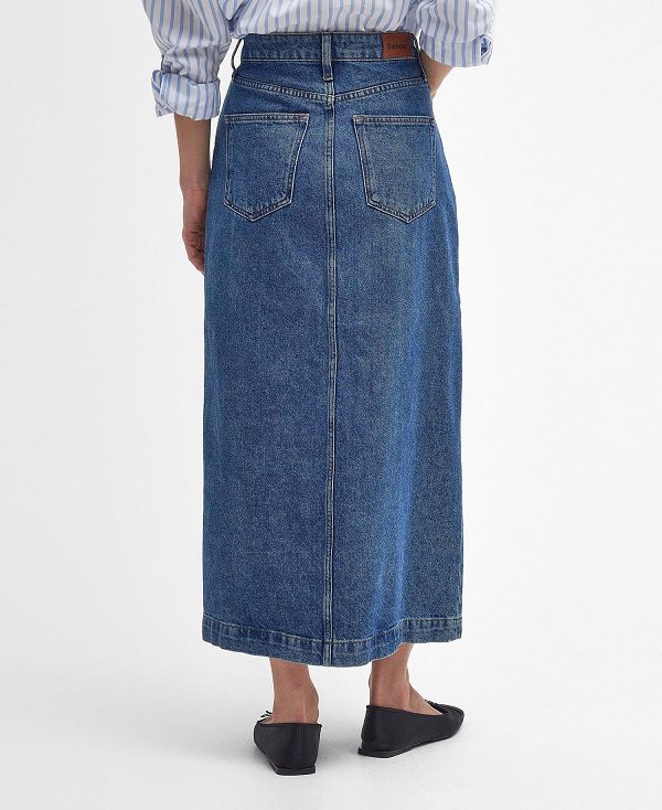 Barbour Ella Denim Midi Skirt Authentic | BABO89620