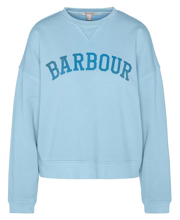 Barbour Ella Logo Sweatshirt Blue Haze | BABO89799