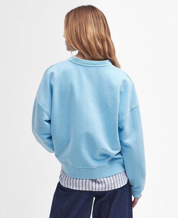 Barbour Ella Logo Sweatshirt Blue Haze | BABO89799