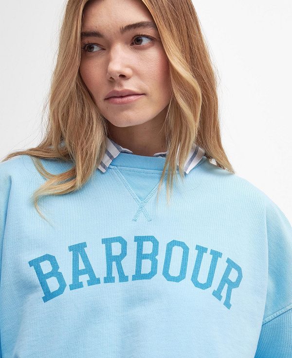 Barbour Ella Logo Sweatshirt Blue Haze | BABO89799