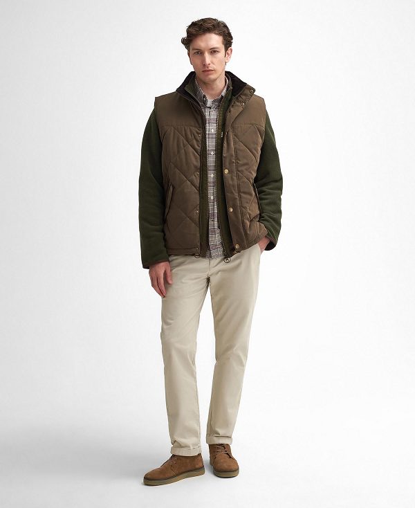 Barbour Elter Quilted Gilet Dark Olive | BABO87565