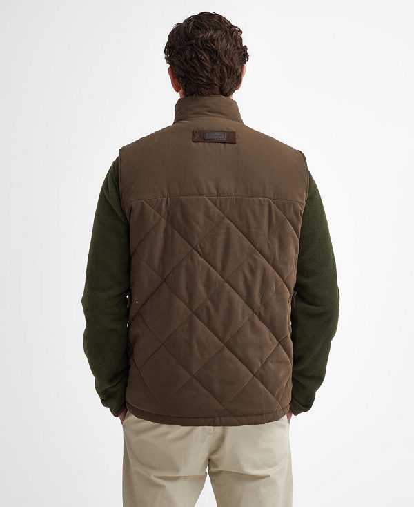 Barbour Elter Quilted Gilet Dark Olive | BABO87565