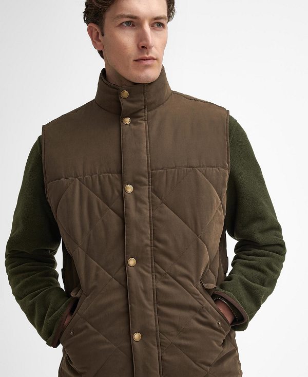 Barbour Elter Quilted Gilet Dark Olive | BABO87565