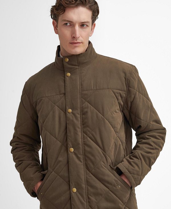 Barbour Elter Quilted Jacket Dark Olive | BABO87369