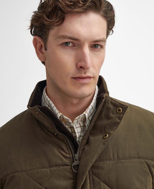 Barbour Elter Quilted Jacket Dark Olive | BABO87369